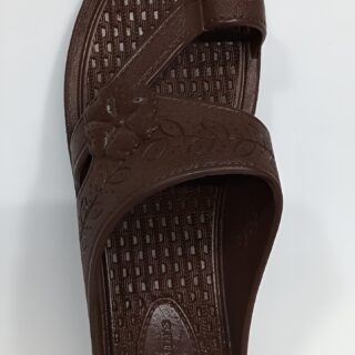 Women's Brown Rubber Floral Slip-On Sandals – Everyday Comfort