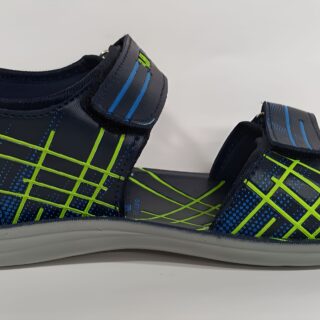 Men’s Sports Sandals – Navy Blue with Neon Accents
