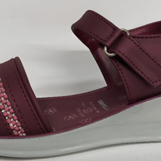 Women's Elegant Maroon Wedge Sandals – Stylish Comfort with Embellished Straps