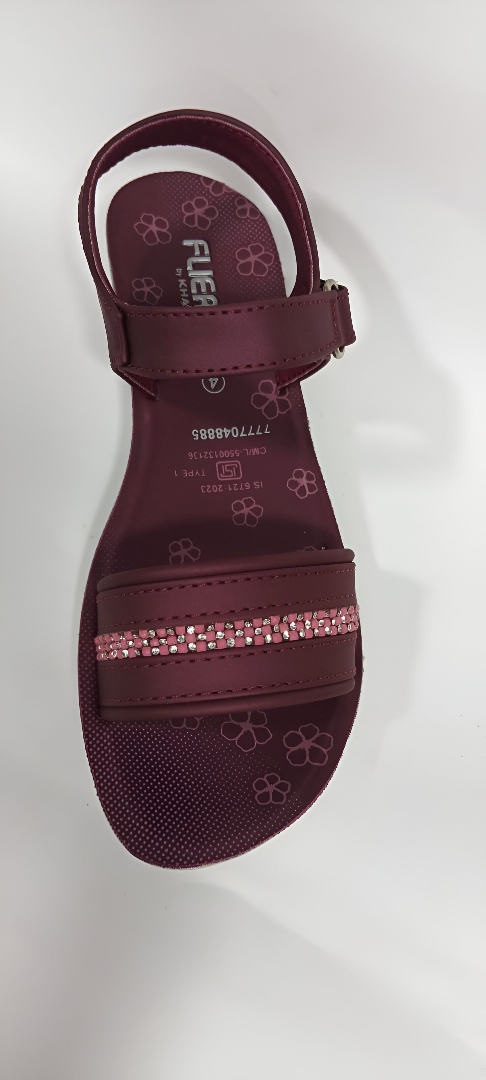 Women's Elegant Maroon Wedge Sandals – Stylish Comfort with Embellished Straps - Image 2