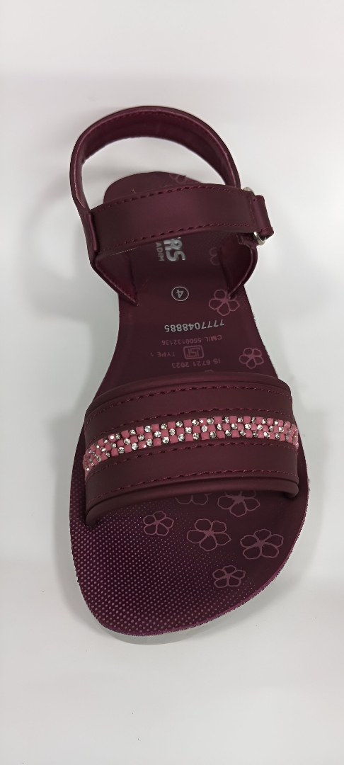 Women's Elegant Maroon Wedge Sandals – Stylish Comfort with Embellished Straps - Image 4