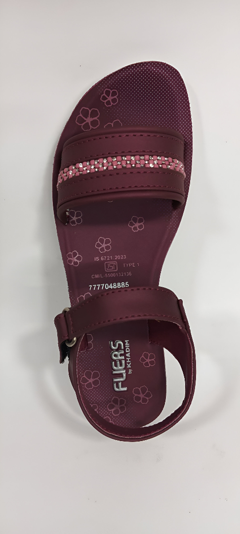 Women's Elegant Maroon Wedge Sandals – Stylish Comfort with Embellished Straps - Image 3